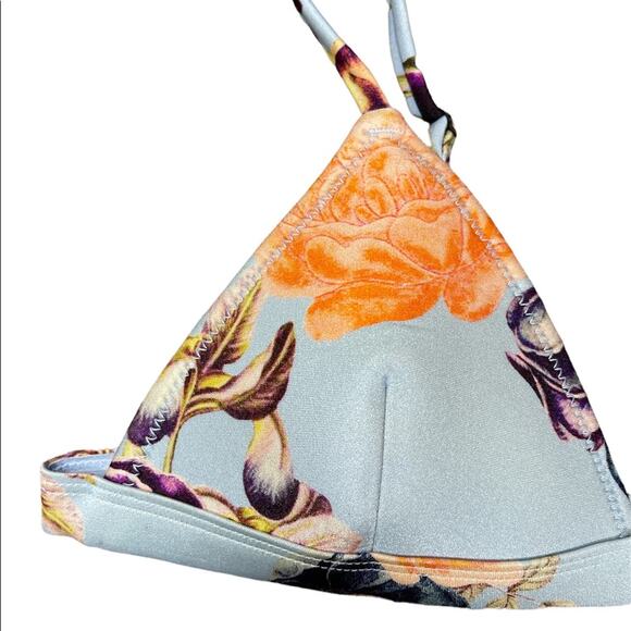 Triangl Light Blue Orange Purple Multicolor Lightly Padded Bikini Top Size Small - Picture 2 of 7